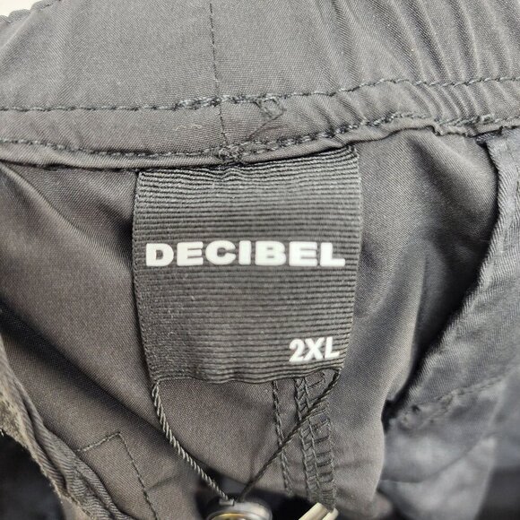 Mens Decibel 2XL Black Cargo Jogger Pants With Elastic Waist & Ankle Cuffs - Picture 2 of 16